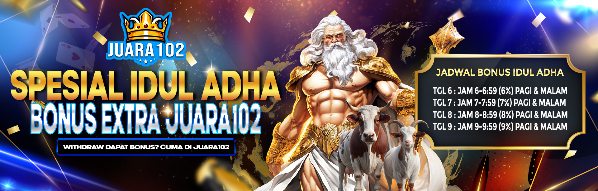 BONUS EXTRA JUARA102 SPESIAL IDUL ADHA