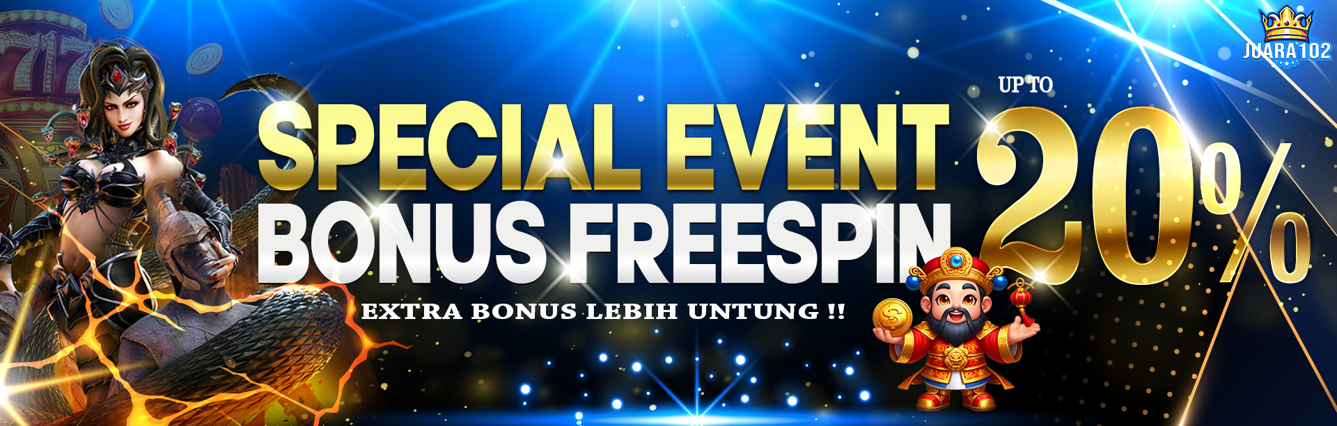 JUARA102 BONUS FREESPIN 20% 