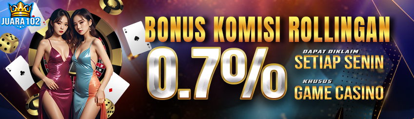 BONUS COMMISION / ROLINGAN CASINO UP TO 0,7% DIBAGIKAN SETIAP HARI SENIN. S&K BERLAKU.	